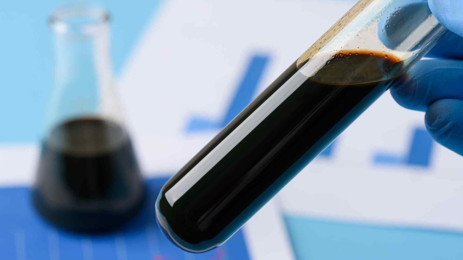 Darkened oil sample